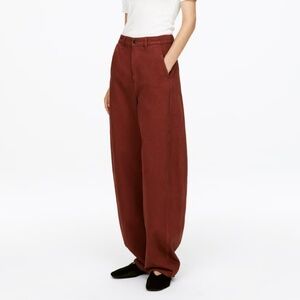 Arket Barrel Leg High Waisted Jeans in Overdyed Brown Red Size EU 36